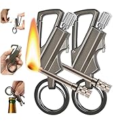 Flintsafe Permanent Match Bottle Opener Metal Keychain Lighter, Reusable Survival Fire Starter Li...