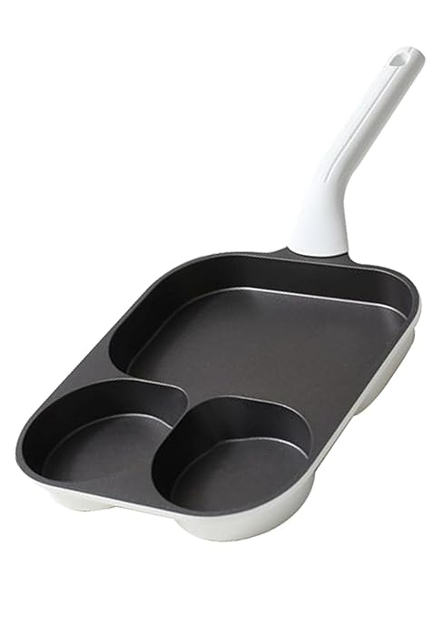 nonstick egg frying pan, egg frying pan 3 section with cover 3 cup egg pan egg skillet