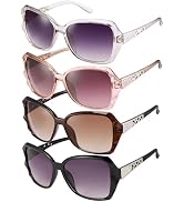 DragonflyDreams 4 Pcs Women Large Sunglasses, UV 400 Glasses Oversized Classic Trend Ladies Sungl...