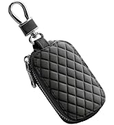 PLALEI Car Key Case, Genuine Leather Key Fob Cover, Anti-Scratch Remote Car Keys Holder with Keyc...