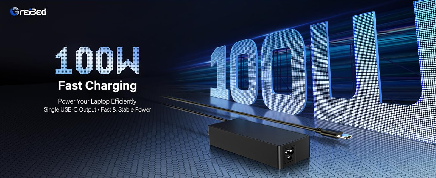 100W Power Universal USB-C Fast Laptop Charger
