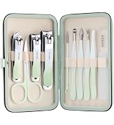 Manicure Set, 10 pcs High-Carbon Steel Nail Clippers Set, Portable Mini Manicure and Pedicure Kit...