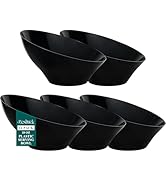 Bestluck 12pack Black Angled Plastic Bowls,20oz plastic serving bowl for Wedding,Party,Halloween,...
