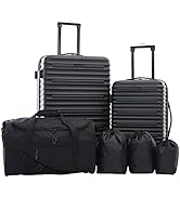 Travelers Club 6 Piece Orion Luggage and Travel Accessories Set, Black