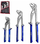 3Pcs 8&10&12-inch Water Pump Pliers Set - Channel Locks Pliers with Kitbag,Quick Adjust & Release...