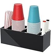 BOSSCASA Double Cup Holder with Marker Slot, Party Cup Dispenser Acrylic Cup Organizer Mark Your ...