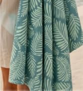 S&T INC. Aura Beach Towel, 2 Pack, 35" x 70", Leaves | Quick-Dry Pool Towels, Sewn-In Elastic Ban...