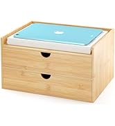 Wisuce Bamboo Desk Drawer Organizer, Large Desktop Organizer with Drawers Tabletop Storage Organi...