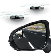 LivTee Blind Spot Car Mirror,Asymmetric Fan Shaped HD Glass Frameless Convex Rear View Mirror wit...