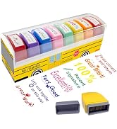Teacher Stamps for Grading Classroom, Self-Inking Motivation Great Job Stamp with School Bus Tray...