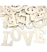 Wooden Letters for Crafts, 5 Inch Unfinished Capital Wooden Alphabet Letters&Numbers Wood Letters...