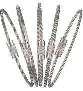 Pawfly 6 Inch Wire Keychain Cable Large Stainless Steel Key Ring Loop Holder Heavy Duty Connectab...