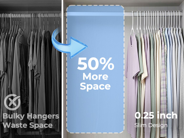 white plastic clothing hangers for space saving