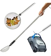 Quynhni Pool Skimmer Net with Pole, Pool Net with Pole for Cleaning 57-73" Stainless Steel Tube a...