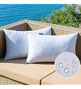 MIULEE 12 x 20 Outdoor Pillow Inserts - Set of 2 Premium Water Resistant Throw Pillows Shredded M...