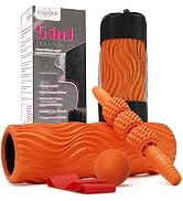5 in 1 Foam Roller Set Muscle Massage Foam Ripple Roller for Deep Tissue Massage of The Back and ...