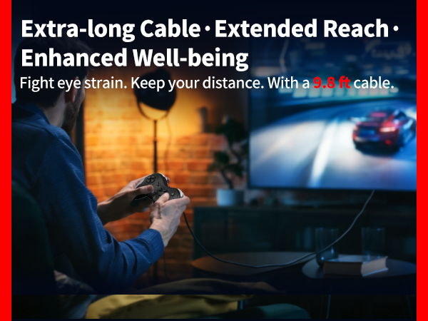 9.8ft Wired Connection