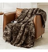 Homemate Heated Blanket Electric Throw - 50"x60" Heating Blanket Throw 1/2/4/6/8 Hours Auto-Off 1...