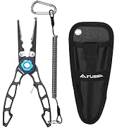FLISSA Fishing Pliers, Safety Lock Design Fish Pliers Saltwater, Aluminum Hook Remover, Titanium ...