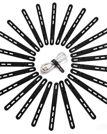 black silicone cable ties
