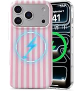 EYZUTAK Magnetic for iPhone 17 Pro Max Case Compatible with MagSafe, Fashion Cute Striped Phone C...