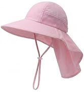 icolor Kids Sun Hat UPF50+ Sun Protection Bucket Hat Toddler Summer Beach Play Hats with Neck Fla...