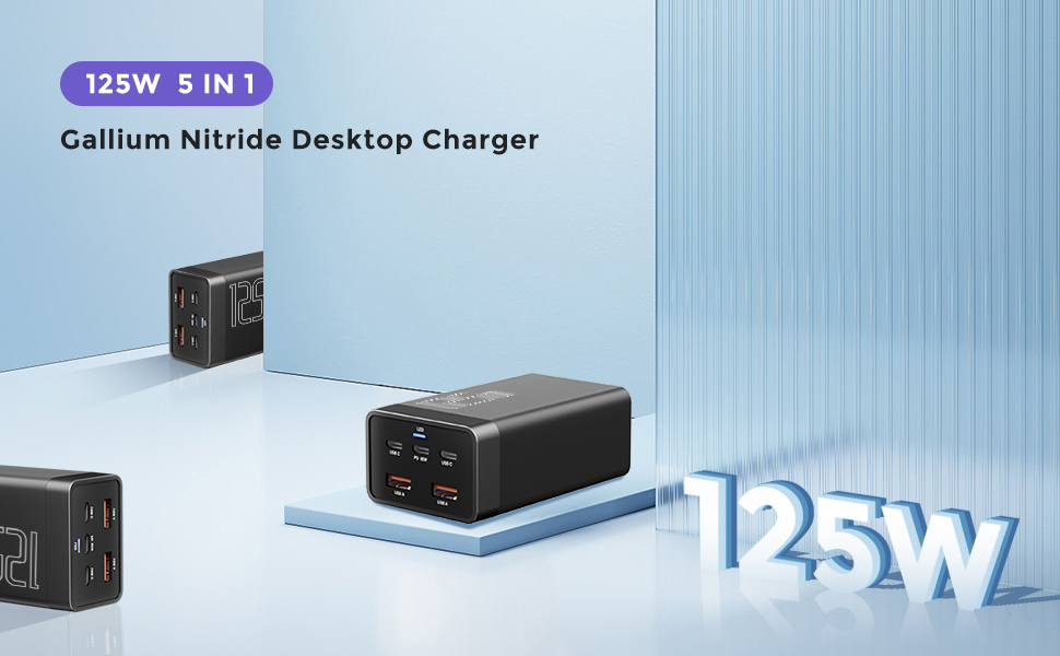 125W GaN 5-Port USB Charger