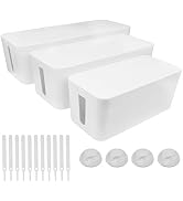 Cable Management Box Set 3 Size Cable Organizer Box to Hide Wires Power Strips Electrical Cord fr...