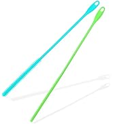 Leezmark 2 Pcs Silicone Straw Brushes, 6mm & 8mm Long Straw Cleaner Reusable Brush Set for Stanle...