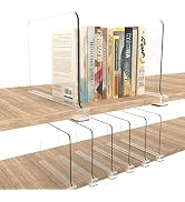 Hmyomina 8pcs Shelf Dividers for Closet Organization, Acrylic Shelf Dividers for Wood Shelf and C...