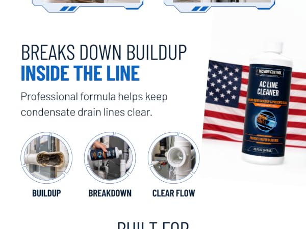 HVAC condensate drain cleaner breaks down buildup and restores clear water flow
