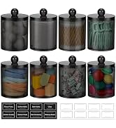 8 Pack Acrylic Qtip Holder Dispenser for Cotton Swabs, Balls, Pads, Floss Picks- Clear Plastic Ca...