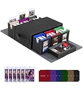 UAONO Commander Deck Box for MTG, 6-Deck Modular Card Case with Dice Tray Hold 600+ Double-sleeve...