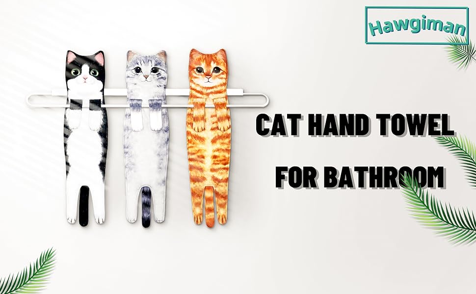 Cat hand towels for bathroom kitchen hand towels cute funny gifts for cat lovers women face towel