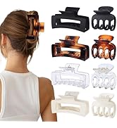 SMKSL Medium Hair Clips for Women 8 Pcs Small Claw Clips for Thin and Thick Hair 2 Styles Hair Cl...