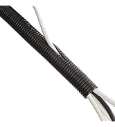 D-Line Black 43in Cable Sleeve, Flexible Wire Protector Tubing, Split Electrical Conduit, Plastic...