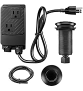 CLEESINK Garbage Disposal Air Switch Kit, Dual Outlet Sink Top Air Button Modern Black, UL Listed...
