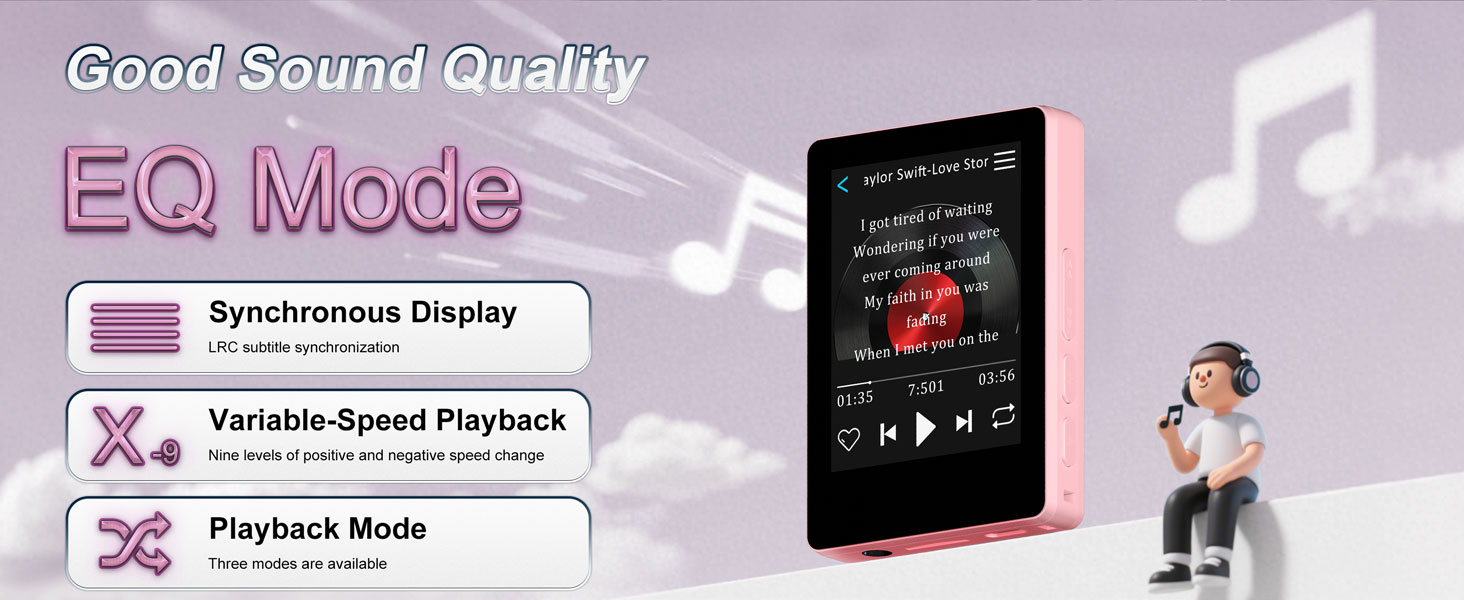 pink mp3 player, tiny mp3 player, small mp3 player, mp3 case, mp3 headphones