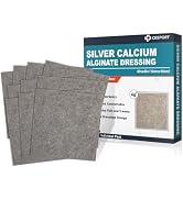 Ceeport Silver Calcium Alginate Wound Dressing Pads 4 "x 4", 10 Individual Pack Highly Absorbent ...