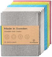 The EcoGurus Premium Swedish Dishcloths for Kitchen (10 x Assorted) Multi-Surface, Cellulose & Co...