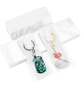 PH PandaHall 100pcs Long Keychain Display Cards White Blank Keychain Holder 4.9×1.7" Rectangle Ke...