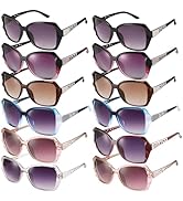 DragonflyDreams 4 Pcs Women Large Sunglasses, UV 400 Glasses Oversized Classic Trend Ladies Sungl...