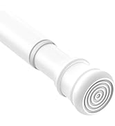 MEXAU 1Pack curtain tension rods 33 to 59 inches White tension rod curtain rods no drilling Anti-...