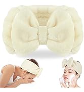 Shintop Spa Headband Soft Carol Fleece Makeup Headband with Cute Bow Elastic Headband for Washing...