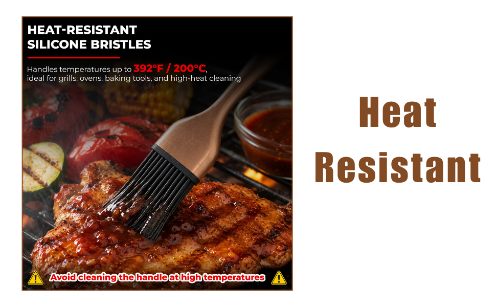 2 Pcs Back Up Silicone Brush Heads & 2 Pcs Grill Basting Brush