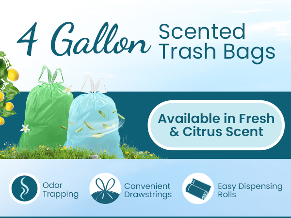4 Gallon Scented Trash Bags