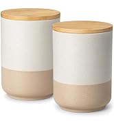 vancasso Sabine Canister Sets for Kitchen Counter, 74 OZ Large Ceramic Food Storage Jars with Air...