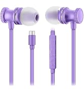 SENTRY OSE450 Purple Headphones in-Ear Earbuds with Wired USB-C Connection, Inline Volume Control...