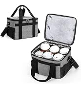 LoDrid Reusable 6 Cups Drink Carrier for Delivery with Bottom Padded Pad, Cup Holder Bag with Rem...