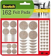 Scotch Felt Pads, Felt Furniture Pads for Protecting Hardwood Floors, Round, Beige, Assorted Size...